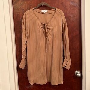 L’Academie pinstripe shirt dress with pockets